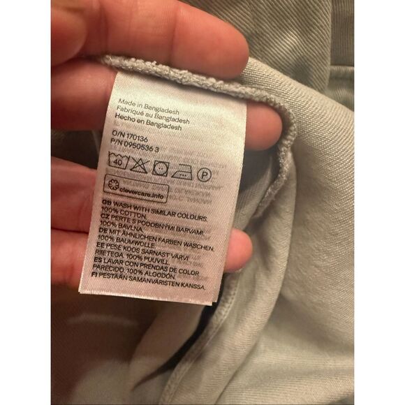 H&M Mint Green Cotton Collared Button Down Long Sleeve Denim Shacket Size Medium - Picture 4 of 4